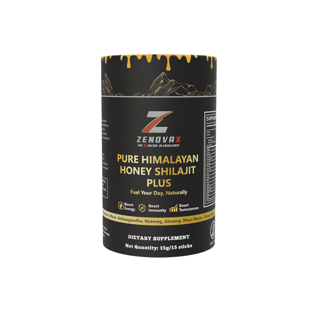 ZENOVA X Himalayan Shilajit Honey Plus with Ashwagandha, Saffron, Ginseng | Gold Grade 100% Pure Honey and Shilajit | 15 Sticks for Energy Boost & Immune Support, 85+ Trace Minerals, 75%+ Fulvic Acid