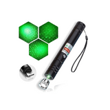 Teaching Flashlight with USB Portable Long Range Rechargeable Torch Green Light Multifunctional Small Torches Super Bright Suitable for Outdoor and Sales Display Teachers, Astronomy, Pet Light for Cat and Dog Play