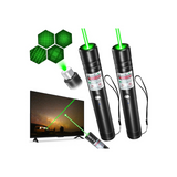 Teaching Flashlight with USB Portable Long Range Rechargeable Torch Green Light Multifunctional Small Torches Super Bright Suitable for Outdoor and Sales Display Teachers, Astronomy, Pet Light for Cat and Dog Play