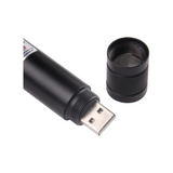 Teaching Flashlight with USB Portable Long Range Rechargeable Torch Green Light Multifunctional Small Torches Super Bright Suitable for Outdoor and Sales Display Teachers, Astronomy, Pet Light for Cat and Dog Play