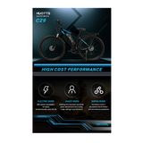 Electric Bike C29, 29'' E-Mountain Bike with 48V 15Ah Removable Battery & High-Performance Motor (Equivalent to 750W Peak Power), Professional 21-Speed with LCD Display, Electric Bicycle for Adults