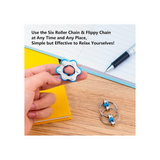 Bike Chain Fidget Toys Set, Fidget Toys, Fidget Spinner for Stress Relief, Key Chain & Roller Chain for ADHD, ADD, Autism, Anxiety Relief for Adults and Teens,Small,Blue