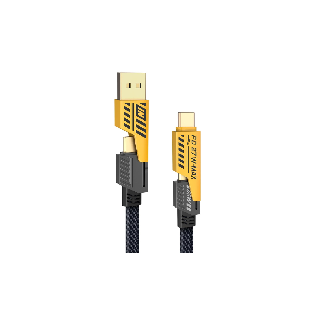4 in 1 Charging Cable, 1M Dual Head Multi Charger Cable, USB Cable Compatible with iphone, Androids, – Type C to Lightning – USB A/USB C to Type C Super Fast [65W]/PD [27W] – Nylon Braided Data cable